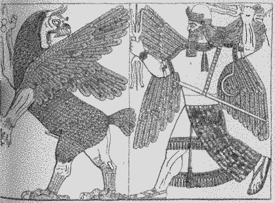 Bel slaying a dragon (Assyrian tablet)