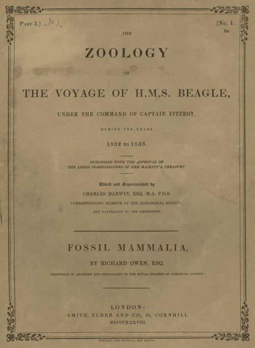 Title page of the Voyage of the Beagle