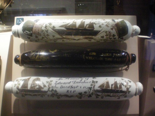 Rolling Pins Filled With Salt - Given To The Wives And Girlfriends By The Departing Sailors.        All Pictures Taken At The Ships Of The Museum In Savannah, Ga.