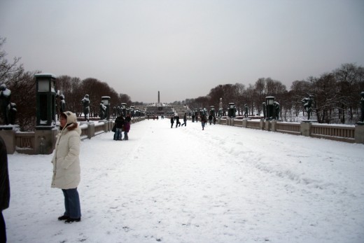 Vigeland's Sculpture Park is about 800 Meters Long