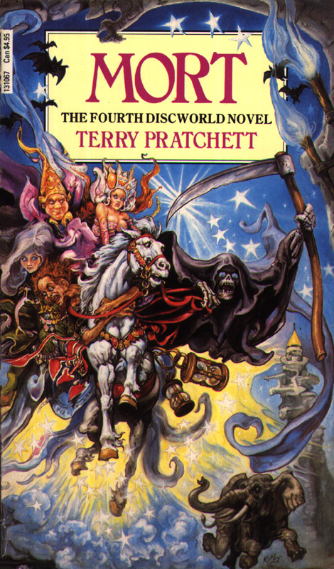 Mort takes the personification of Death in the Discworld series and gives him the quirky interest in humanity. Mort takes the personification of Death in the Discworld series and gives him the quirky interest in humanity.