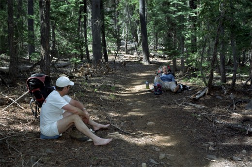 Taking a rest along the trail near Mt. McLoughlin.