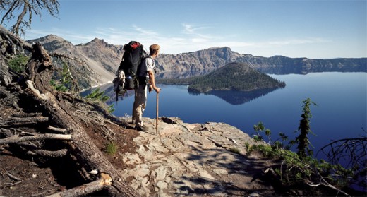 Bill takes in the fabulous view of the lake from the west side.