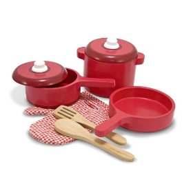 Melissa & Doug wooden toy cooking set