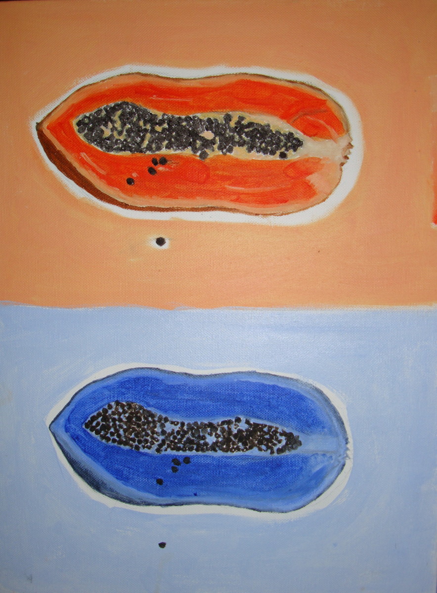 Turuncu ve Mavi Papaya