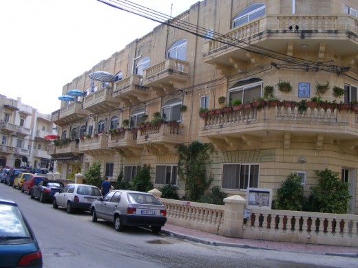 styles of houses at Valetta, the capital city of Malta