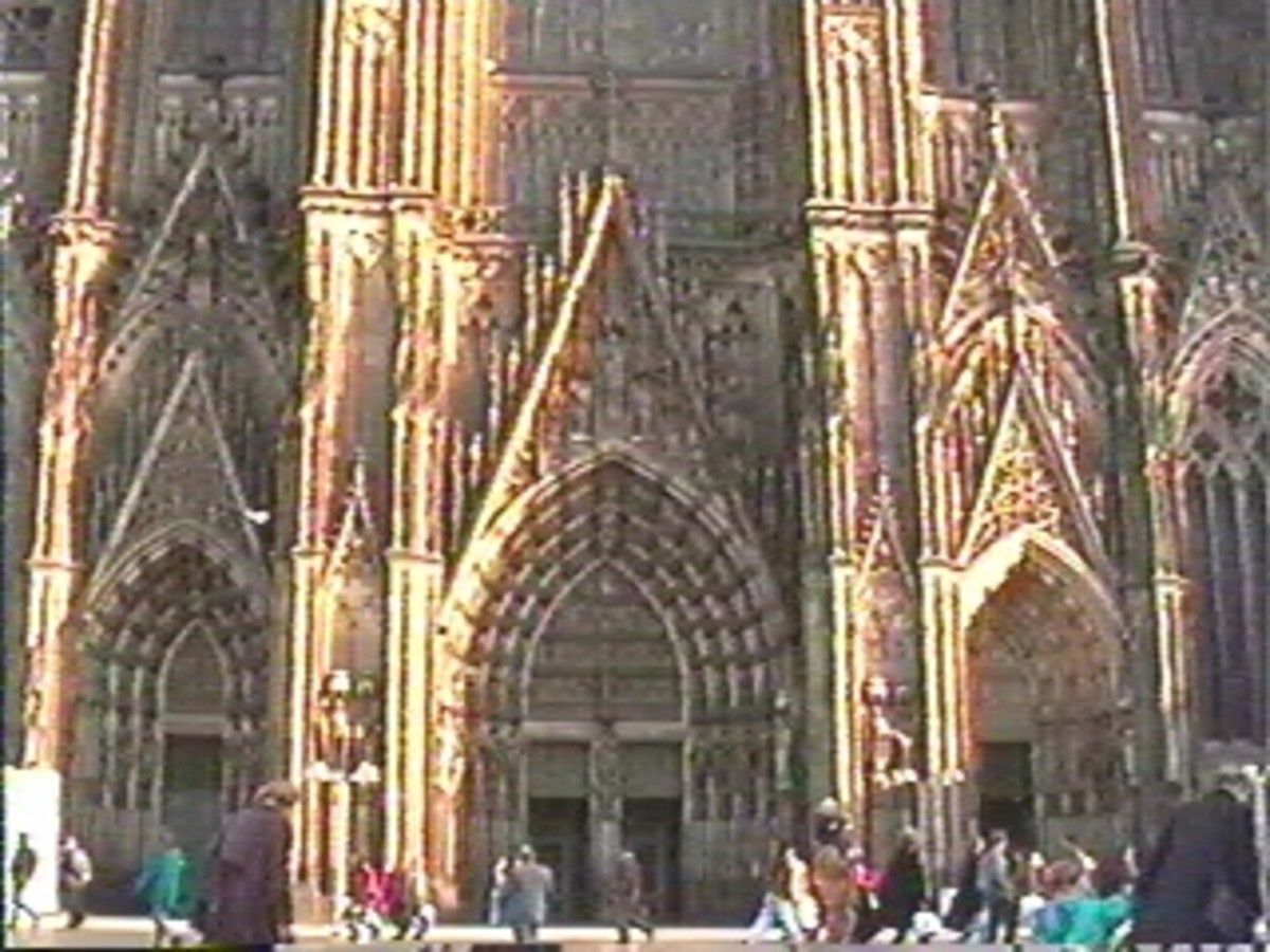 Cologne Dom - Construction began in 1248 and continued until the 1500s.  Construction was completed in 1880, and today it is known as one of Europe's top Gothic cathedrals.   