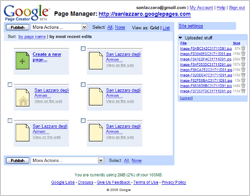 Google Page Creator Screen