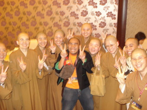 The Monks doing the Jingle Pose