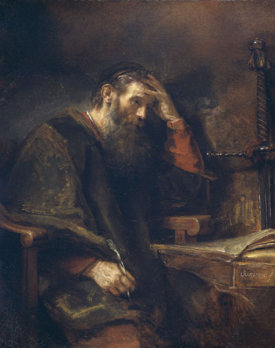PAUL THE APOSTLE AS PAINTED BY REMBRANDT IN 1657
