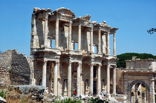 RUINS OF EPHESUS WHERE TIMOTHY RECEIVED PASTORAL EPISTLE FROM PAUL THE APOSTLE