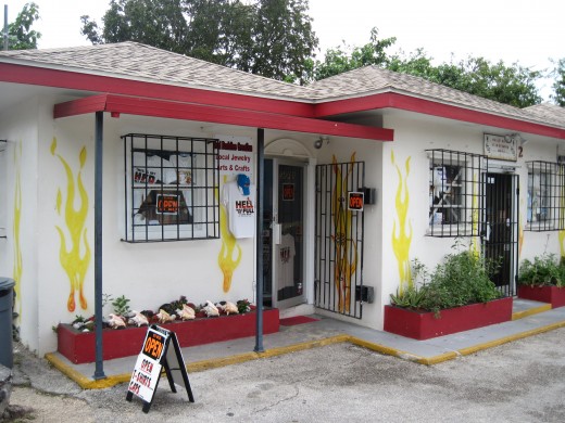Small souvenir shops next to Official Government Hell Post Office