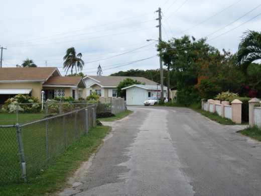 Looking Down Hell Rd in Hell, Grand Cayman Island