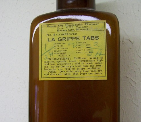 For La Grippe, classical symptoms of colds, fever, achiness, chills.  Its main components are useful today for those same symptoms. Gelsemium is a typical polycrest remedy for those who insist on having their feet uncovered while in bed.