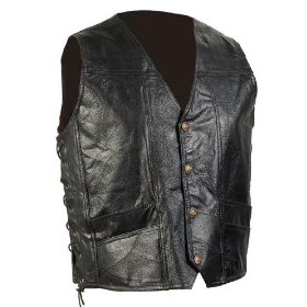 Genuine Leather Biker Vest by Diamond Plate