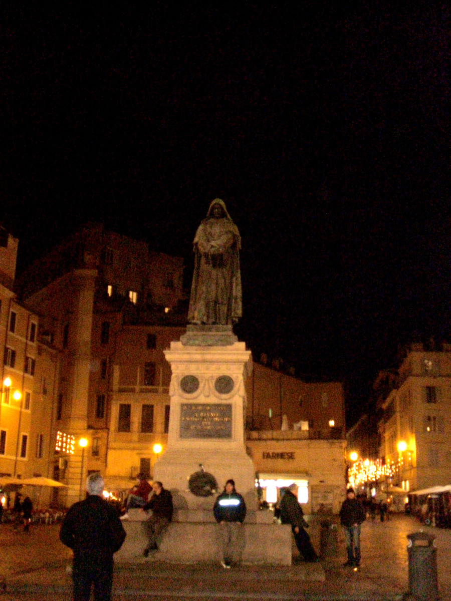 The Statue of Giordano Bruno was erected in the exact place of his execution in 1600.
