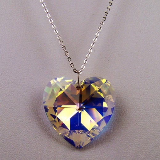 Swarovski crystal heart pendant