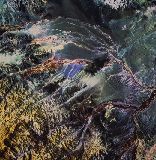SATELLITE VIEW OF THE ANDES MOUNTAINS