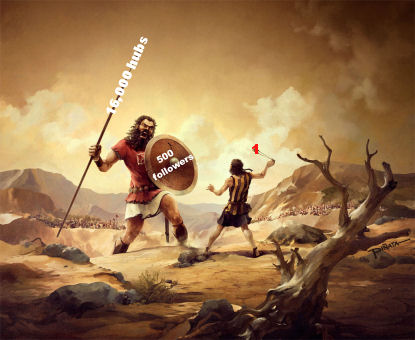 David fights Goliath