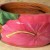 Wide wooden bangle with hibiscus flower design