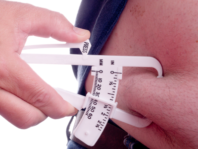 A special tool is used to determine body mass index or BMI.