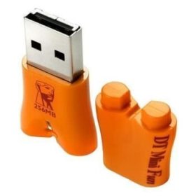 Kingston 256 MB Data Traveler Mini Fun USB Flash Drive--Orange