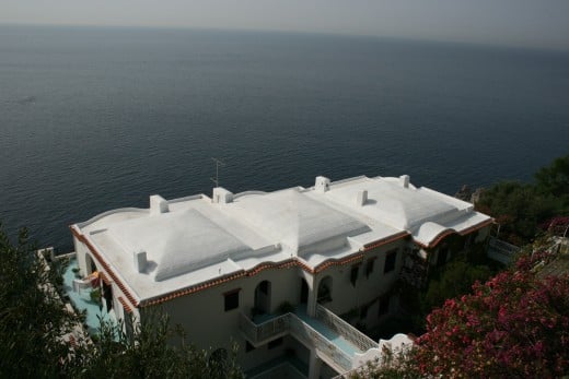We rented a villa in this beautiful white structure