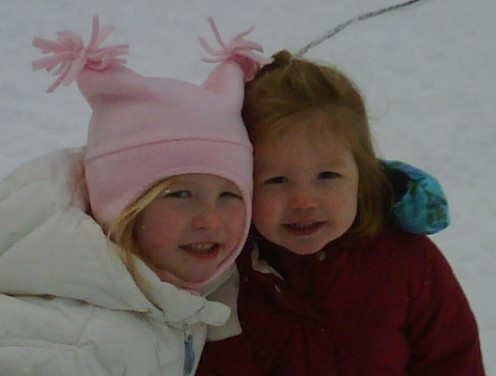 My young kids just before we went dog sledding