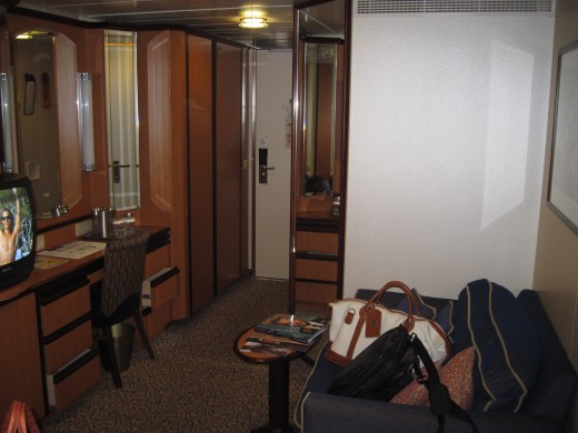 View of interior of cabin on Royal Caribbean Cruise Lines' cruise ship "Jewel of the Seas"
