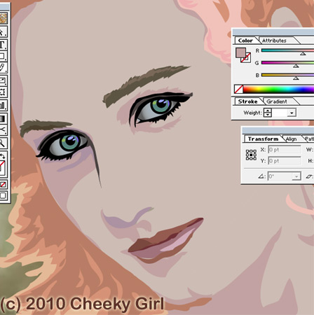 Now she is starting to take shape. What a difference when compared to the original lady with blond hair. Original image Copyright (c) 2013 Alan Mc Keogh. Used with permission.