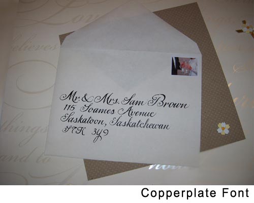 Hand calligraphy lends elegance to a wedding invitation