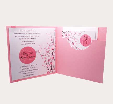 Wedding invitation with enclosures