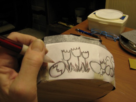 Use a red pen to trace your pattern