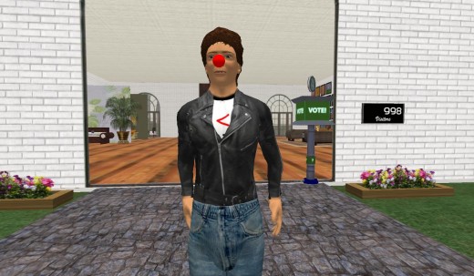 Self-Portrait of Rik in Second Life (The Red Nose is Just to Initiate Conversation!)