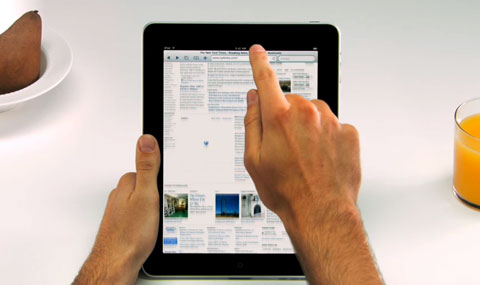 apple safari on ipad with your breakfast browsing the internet. Yum