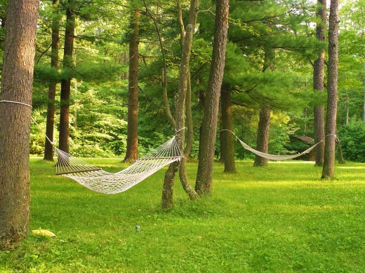 Hammocks for two, havens for reading, napping and just swinging a little.
