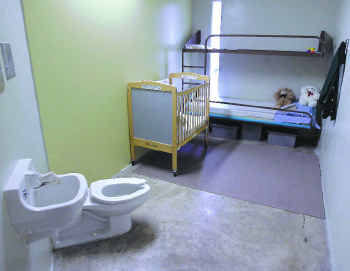 "Family Cell" at T. Don Hutto - This photo was taken during a tour of the facility after CCA cleaned the place up.