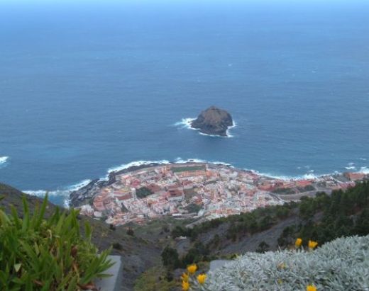 View over Garachico showing El Roque