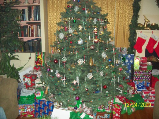 My tree runneth over with Christmas gifts!