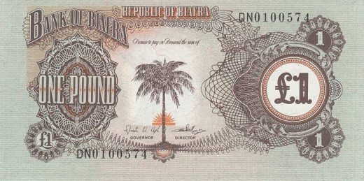 Biafra One pound Note