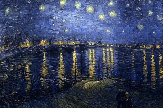Vincent van Gogh's Starry Night Over the Rhone, painted in September 1888 at Arles, depicts the Rhne River at night. Photo courtesy of wikipedia commons