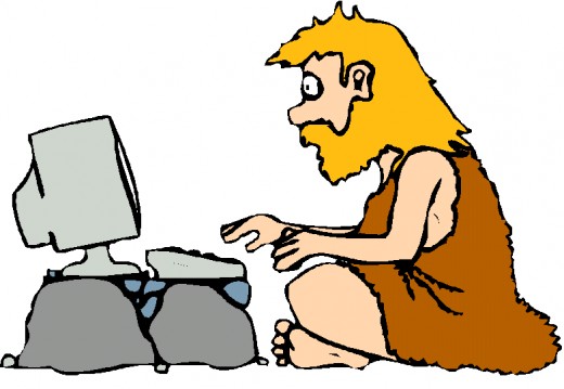Caveman web surfer