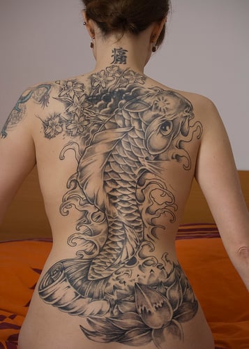 Koi fish tattoo idea design.    Image taken from http://www.tattoos007.com copyright 2010.