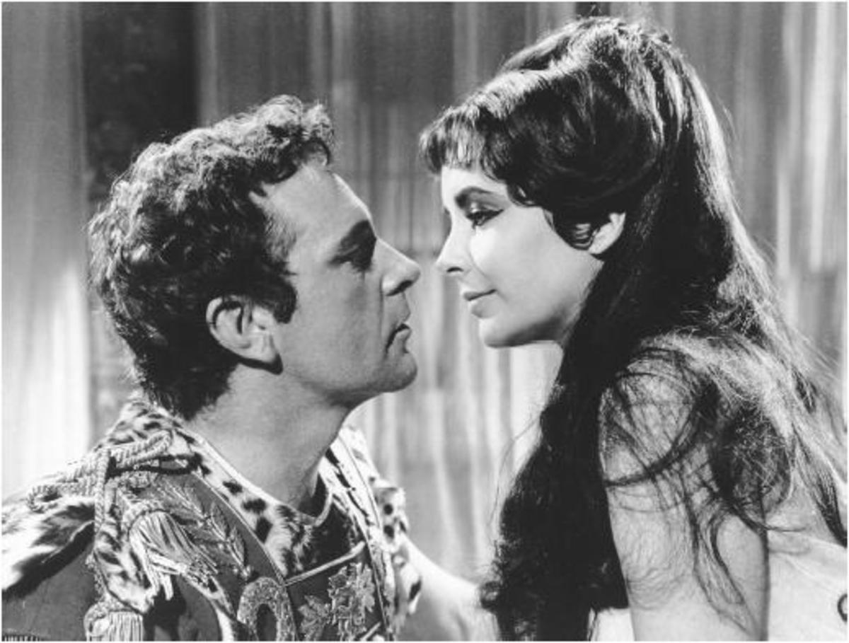 In the 1963 epic film Burton starred as Anthony, alongside Taylor who played a beautiful Cleopatra.