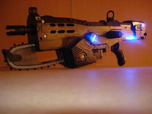 blaster painted like Gears of War Gun