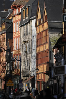 half timbered house in Rouen's St. Maclou's quarter