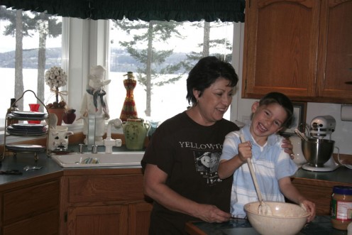 Me and grandson Blake making cookies - its tradition! 