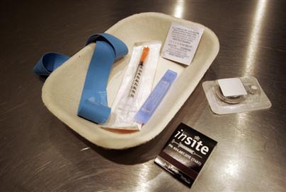 A kit provided at Insite's Safe Injection Site