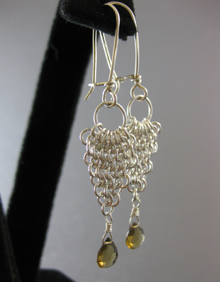 Chain maille waterfall earrings