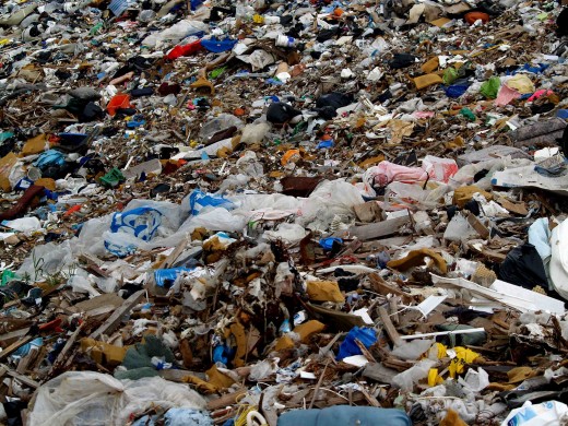 Much of the waste in a landfill can be reused or recycled before it is dumped.